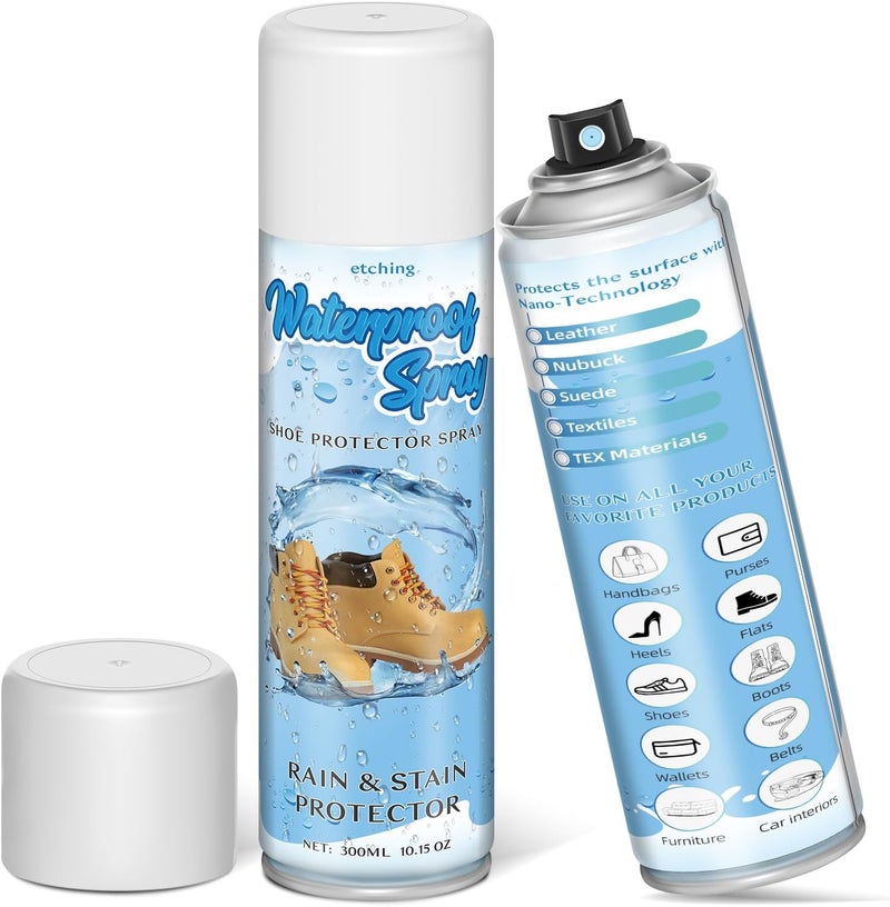 etching Shoe Protector Spray, Fabric Water Shield, Rain & Stain Waterproof Protection for Pillows, Couches, Fabric Furniture, Shoes, Purses and More, Long Lasting Protection-300ML - Image 1